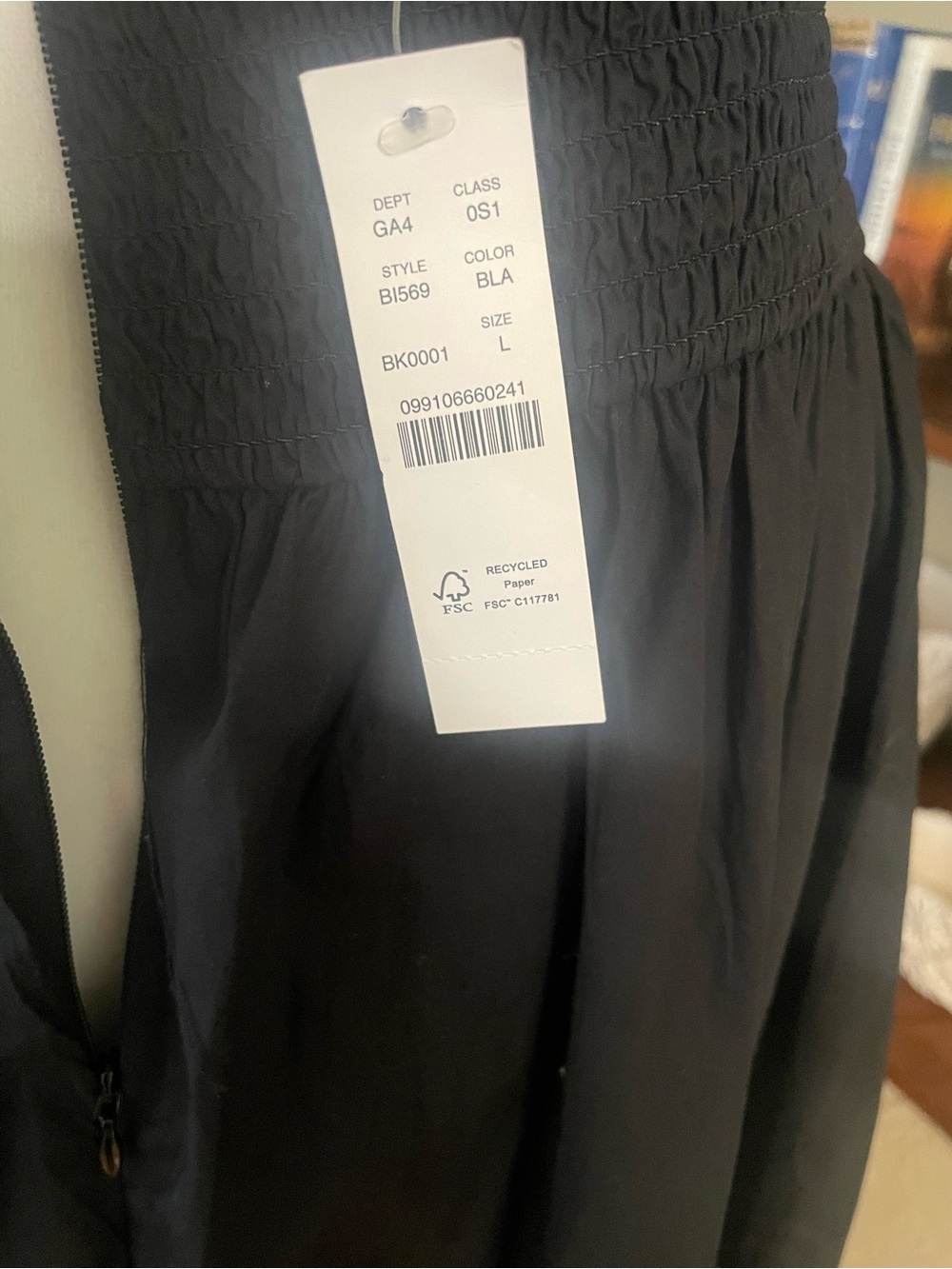 J. Crew Friday Cotton Backless Sundress/ Spaghetti Straps, Black, Sz. Large - Picture 9 of 12